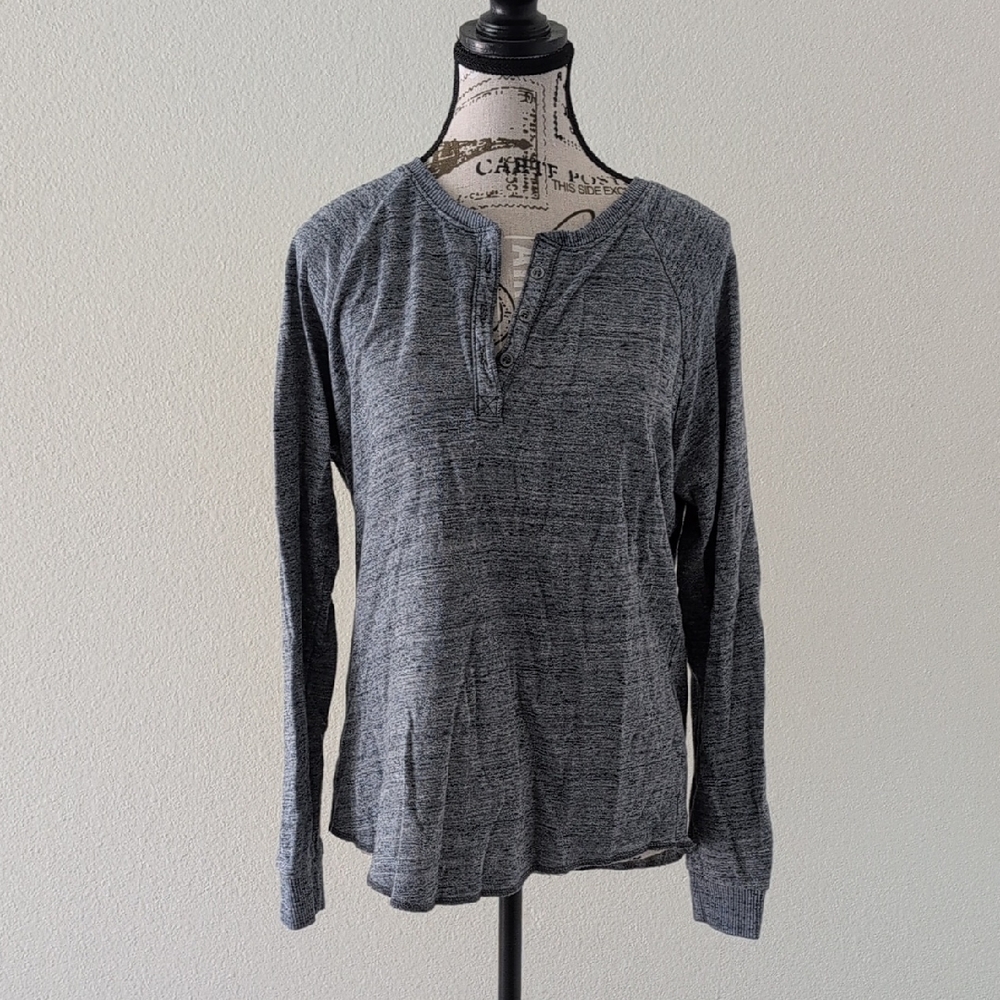 Marine Layer Blue Ribbed Knit Top